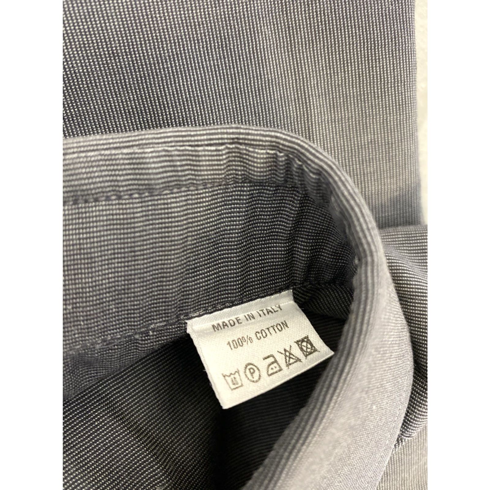 Ermenegildo Zegna VINTAGE Ermenegildo Zegna Men's Shirt Large Dark Gray Cotton Casual Italy/1980s Size US L / EU 52-54 / 3 - 5 Thumbnail