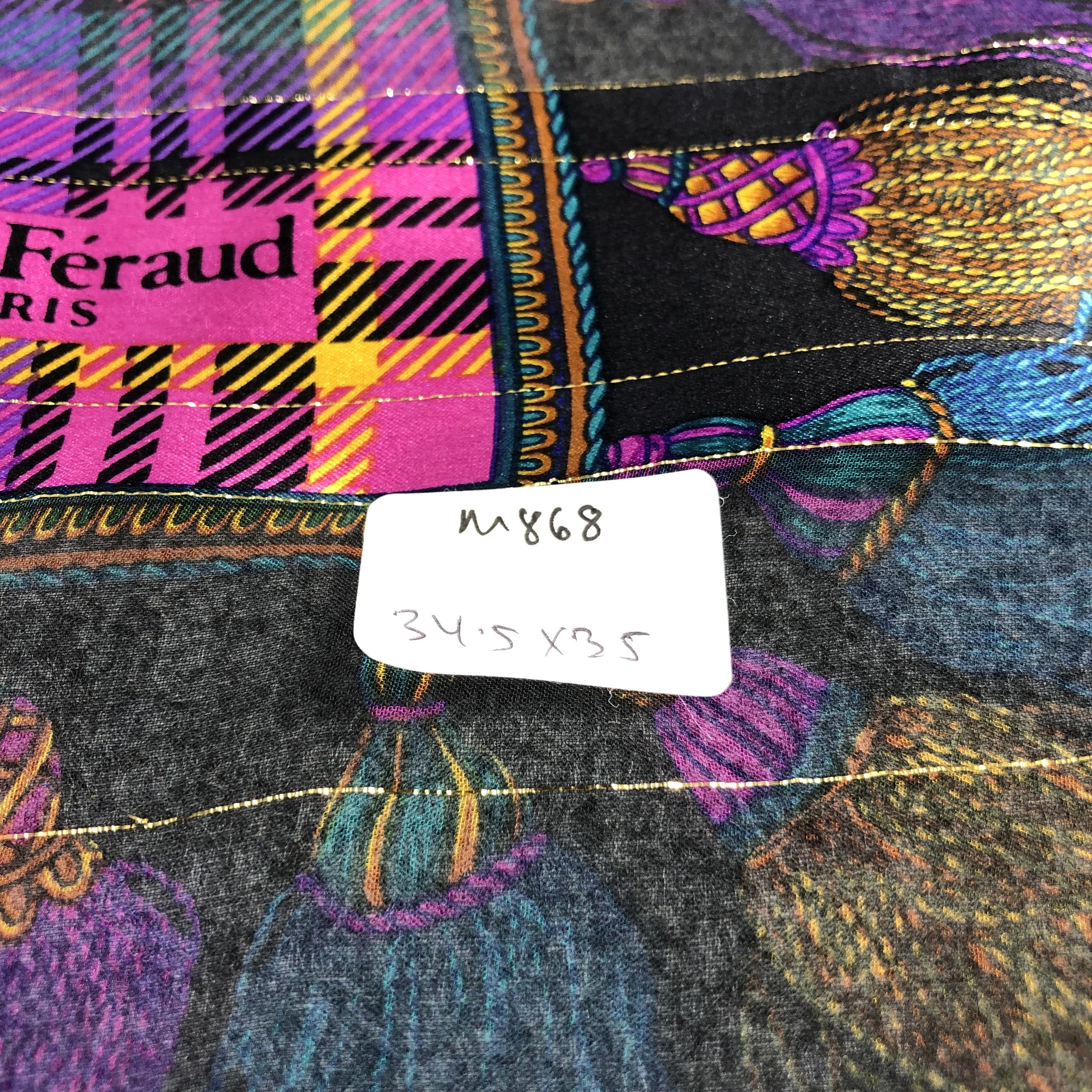 Louis Feraud Louis Feraud Colorful Slit Thread Silk Scarf M868 Size ONE SIZE - 4 Thumbnail