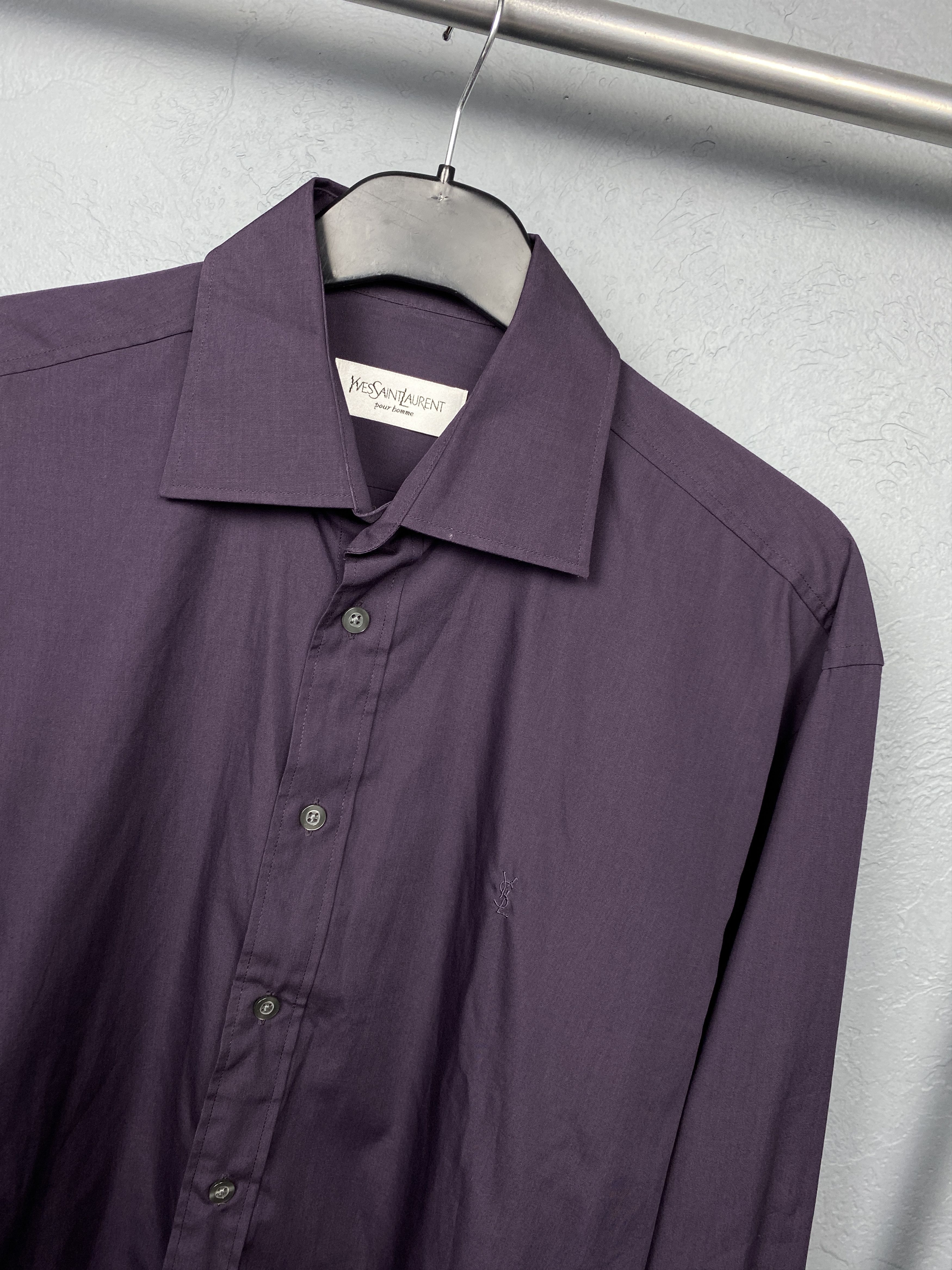 Yves Saint Laurent Yves Saint Laurent YSL Vintage Mens Long Sleeve Shirt Size US M / EU 48-50 / 2 - 2 Thumbnail