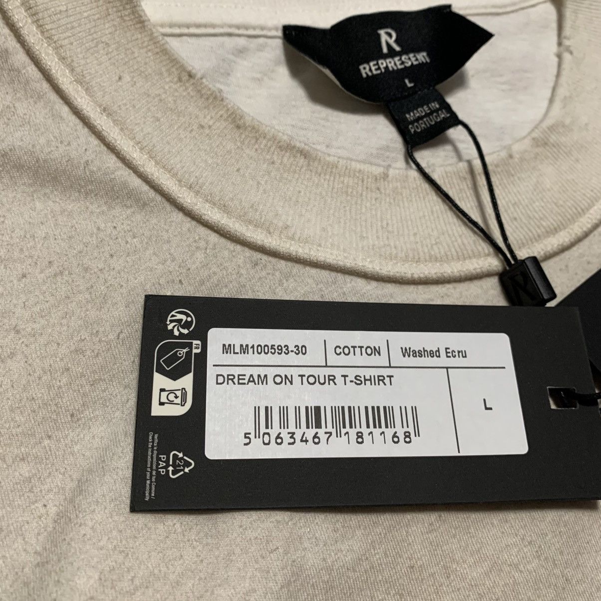 Represent Clo. Represent Large Dream On Tour Washed Ecru White Tee Size US L / EU 52-54 / 3 - 6 Thumbnail