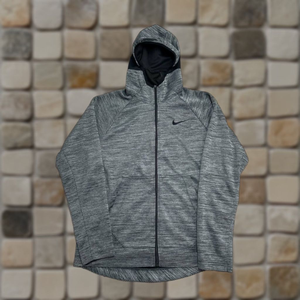 Nike Nike Hoodie Men Medium Gray Dri Fit Swoosh Logo Raglan Sleeve Full Zip Hooded Pockets Running Athleisure SS? Size US M / EU 48-50 / 2 - 1 Thumbnail