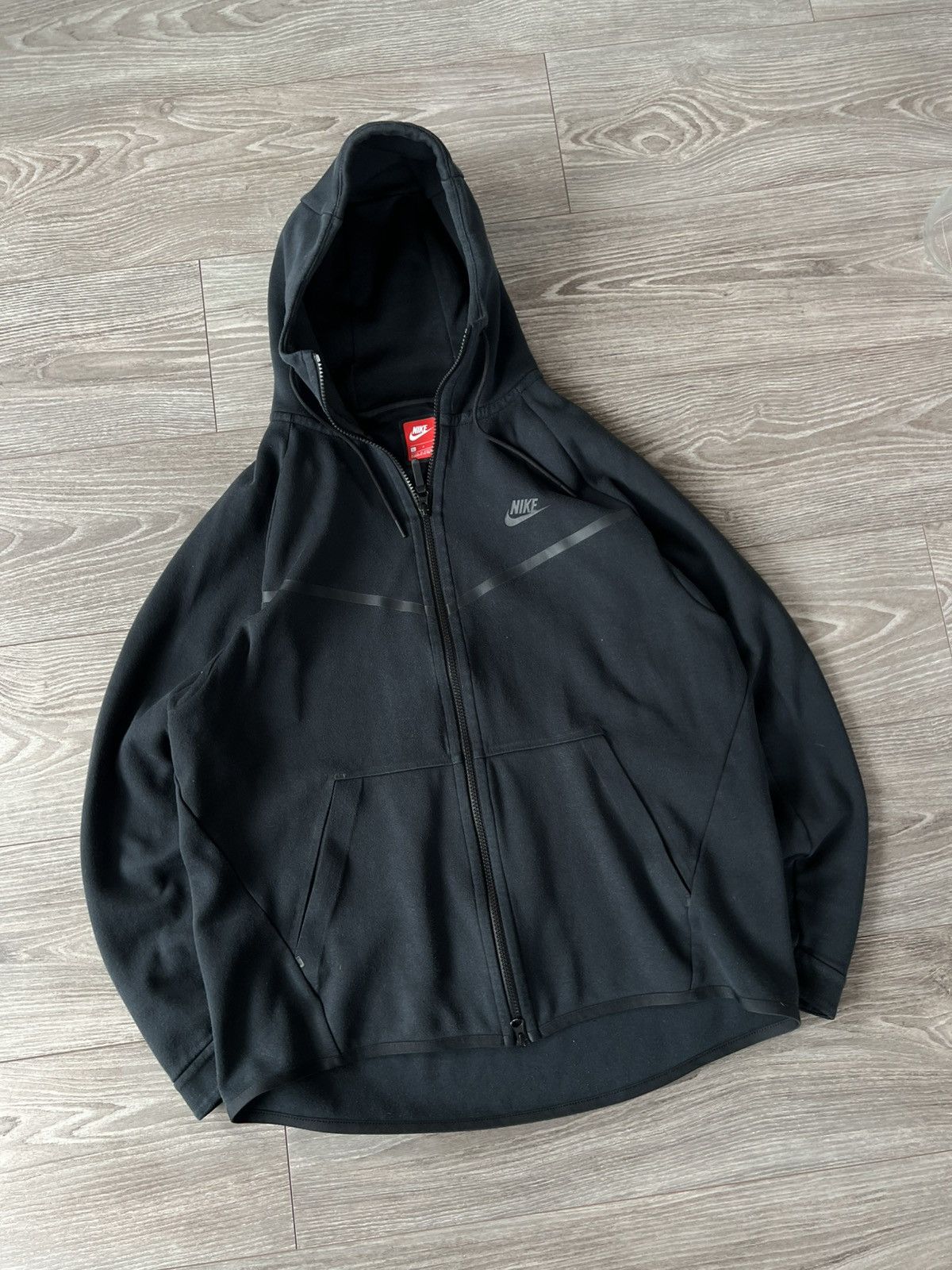 Designer × Nike ‼️Nike Tech Fleece Triple Black Windrunner Zip Hoodie‼️ Size US L / EU 52-54 / 3 - 5 Thumbnail