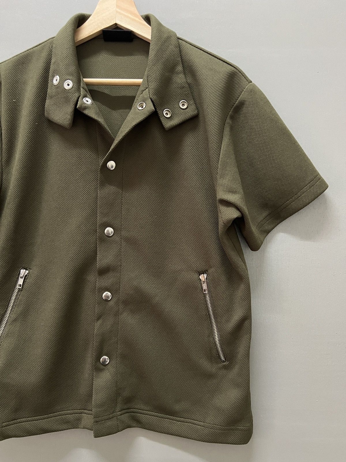 Vintage S Canal Homme Olive Snap Button Shirt