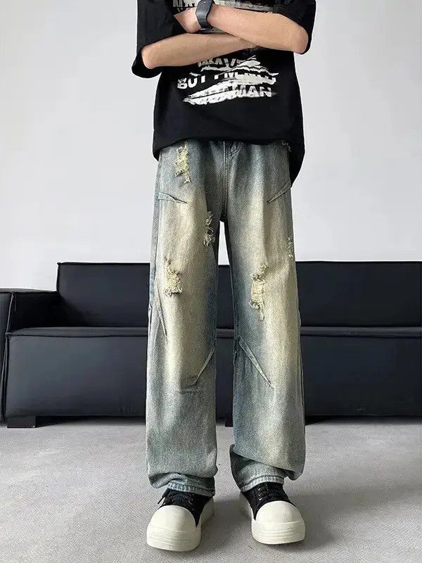 Japanese Brand Retro loose straight leg micro flared jeans Size US 32 / EU 48 - 1 Thumbnail