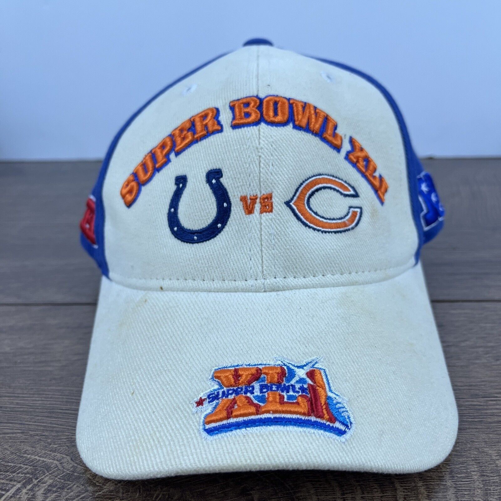 Other Super Bowl XLI Hat Colts Bears Tan Brown Hat Adjustable Adul Size ONE SIZE - 1 Thumbnail