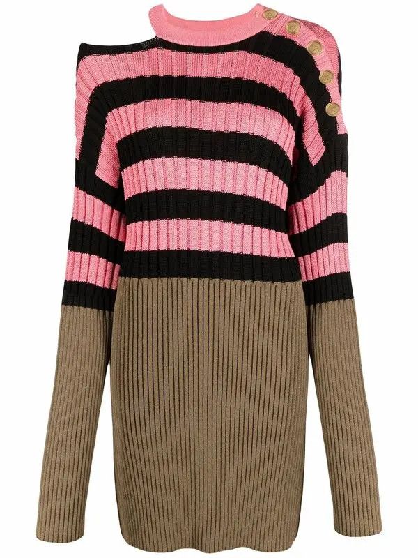 Balmain o1y0525 Mini Dress in Multicolor Size S / US 4 / IT 40 - 1 Thumbnail