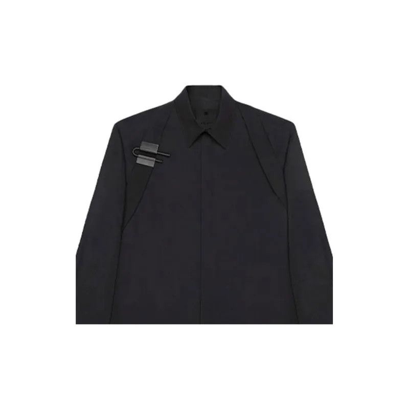 Givenchy o1w1db10325 Harness detail Shirt in Black Size US L / EU 52-54 / 3 - 2 Thumbnail
