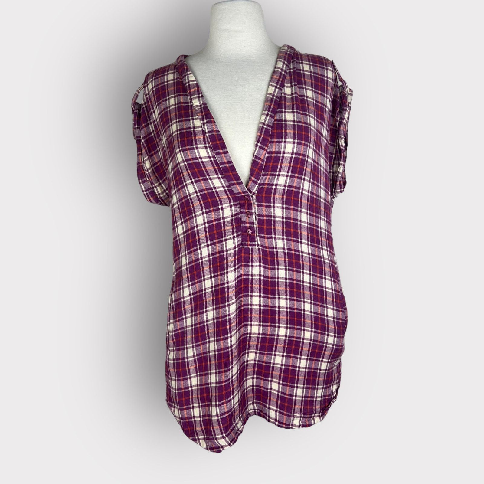 Vintage Delia | Vintage Y2K Flannel Tunic Mini Dress | Small Size S / US 4 / IT 40 - 4 Thumbnail