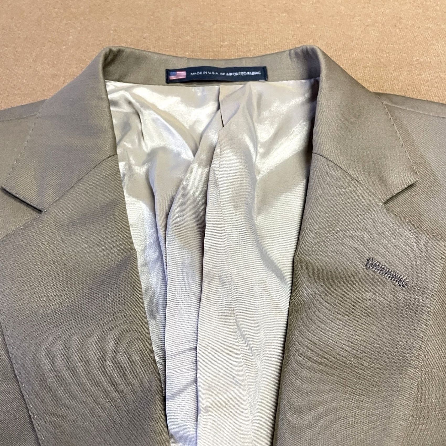 Hart Schaffner Marx Hart Schaffner & Marx Dillards Suit Jacket Adult 44R Brown 2 Button Blazer Men Size 44R - 2 Thumbnail