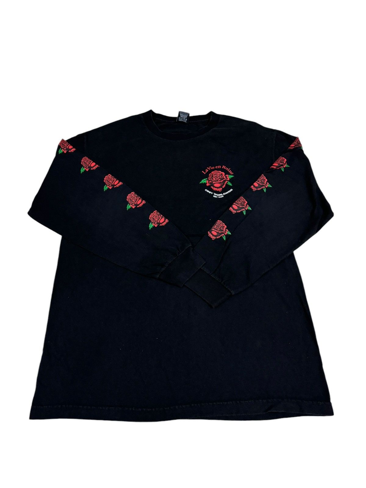 Japanese Brand × Obey Obey Big Rose Logo Long Sleeve Shirt Size US L / EU 52-54 / 3 - 2 Thumbnail