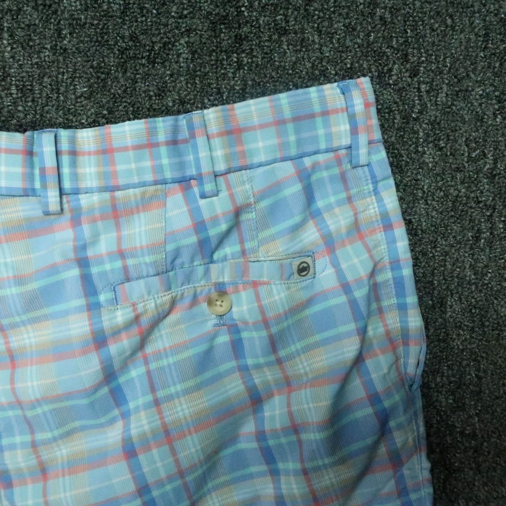Peter Millar Peter Millar Shorts Mens 36 Blue Plaid Apex Featherweight Chino Socks? Size US 36 / EU 52 - 5 Thumbnail