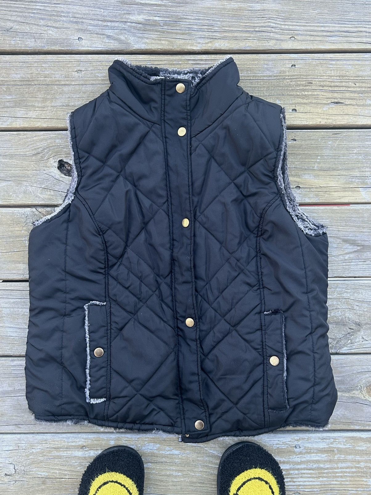 Other Luxe Diamond Quilted Vest | Faux Fur Lined | Gold Details Size US M / EU 48-50 / 2 - 1 Thumbnail
