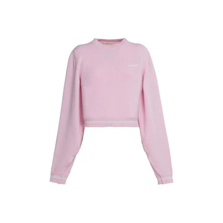 Marni Marni Pink Embroidered Logo Cropped Sweater Size M / US 6-8 / IT 42-44 - 1 Thumbnail