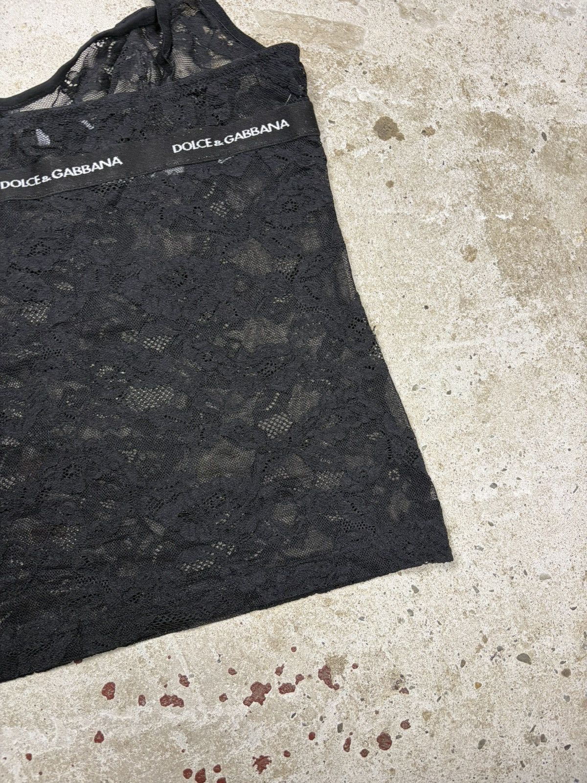 Dolce & Gabbana Vintage 2000s Dolce & Gabbana Underwear Black Lace Top Logo Size M / US 6-8 / IT 42-44 - 12 Thumbnail