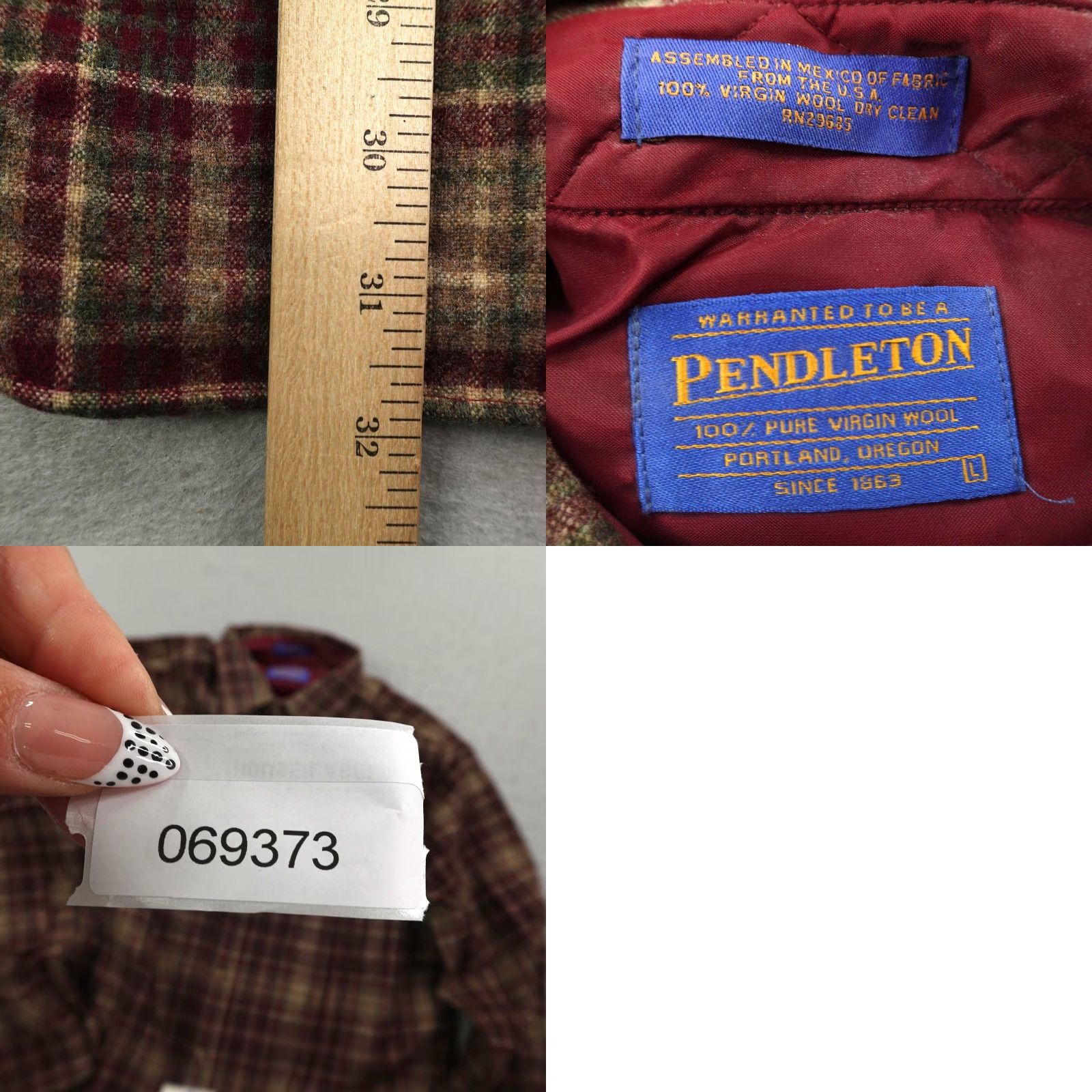 Pendleton VINTAGE Pendleton Shirt Mens Large Brown Red Wool Plaid Flannel Lodge Deadstock Size US L / EU 52-54 / 3 - 8 Thumbnail