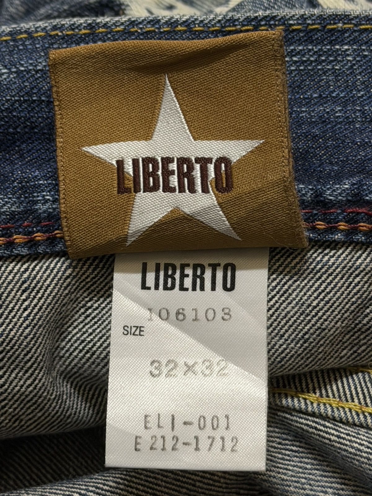 Tornado Mart Vintage 90s Liberto Blue Faded Wash Paint Distress Wide Leg Size US 34 / EU 50 - 8 Thumbnail