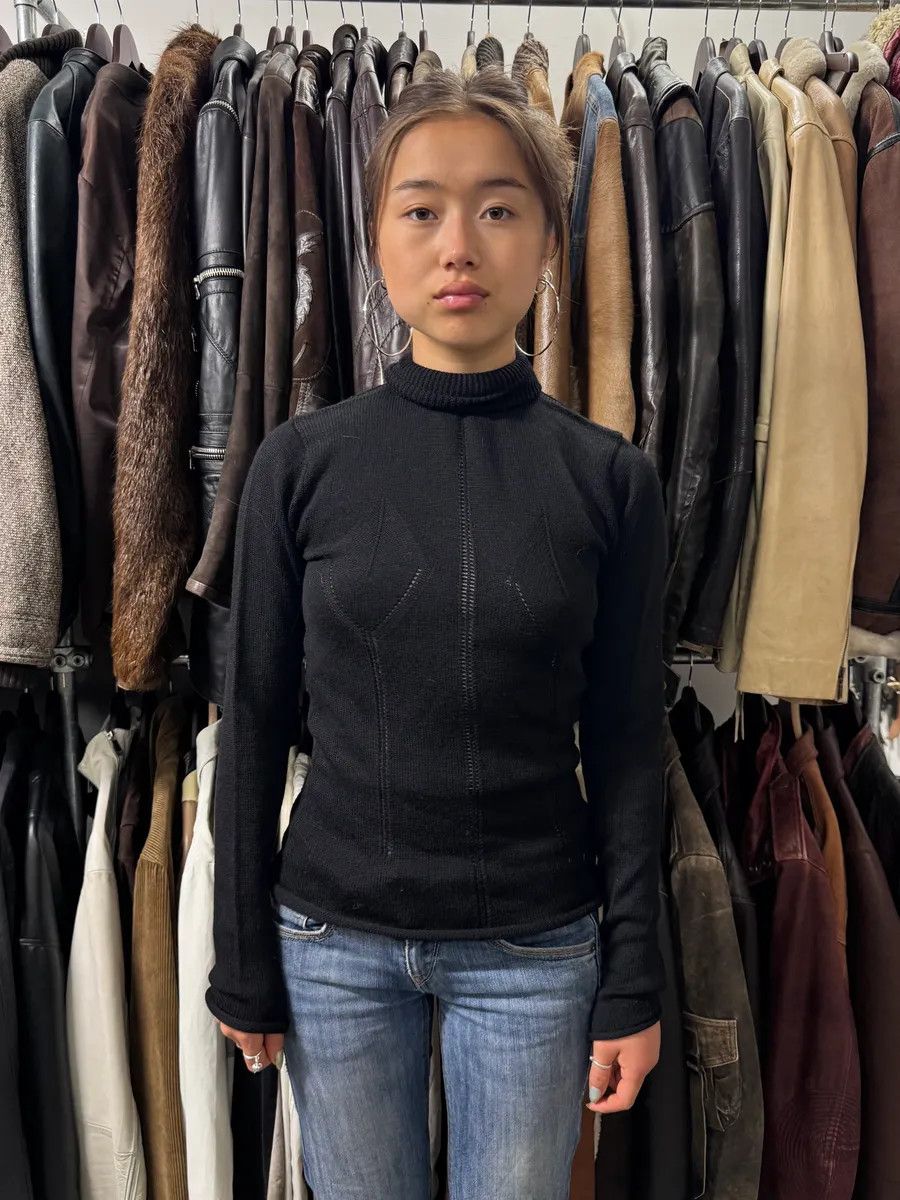 Vintage 2000s Plein Sud Black Sexy Emancipated Women Turtleneck Size S / US 4 / IT 40 - 2 Thumbnail