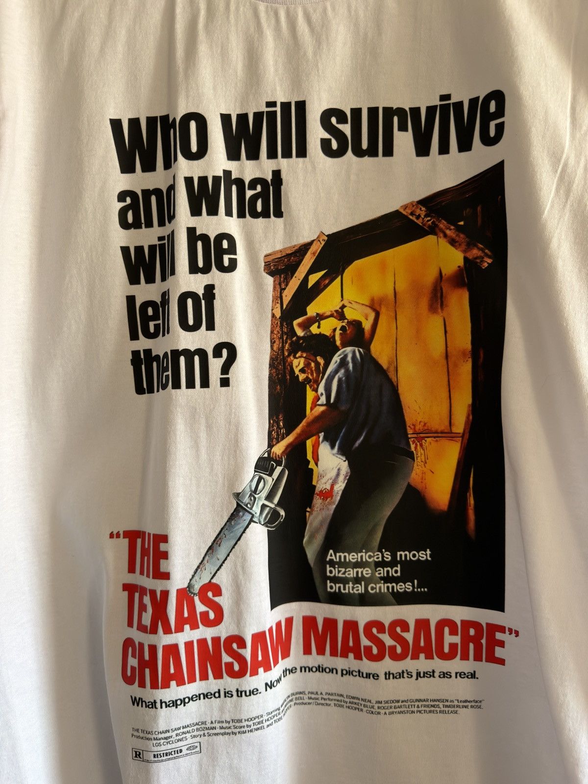 Expert Horror The Texas Chainsaw Massacre 1973 Film Tee – (Heavyweight) Size US M / EU 48-50 / 2 - 4 Thumbnail