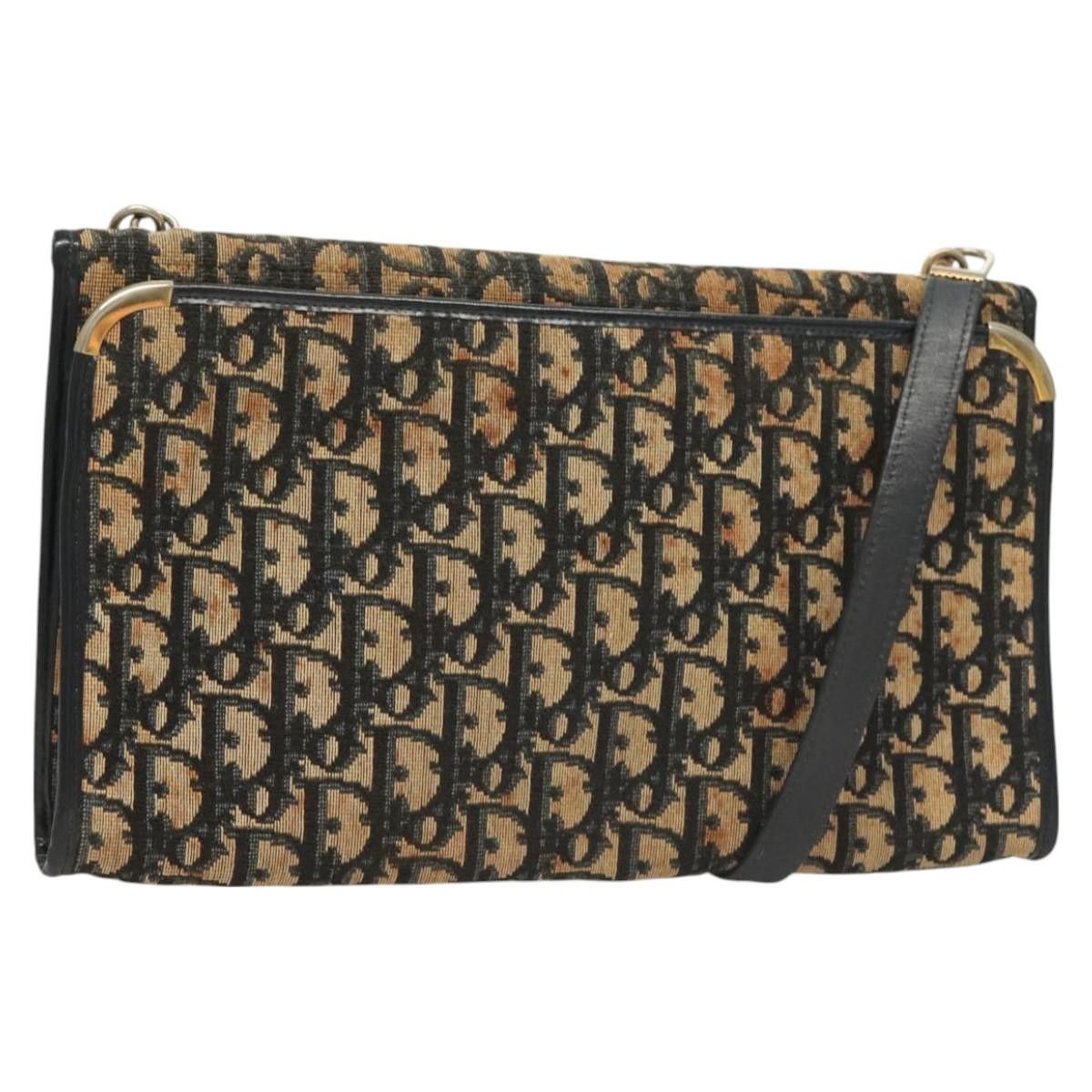 Dior DIOR Trotter Canvas Shoulder Bag Navy Gold Size ONE SIZE - 1 Thumbnail