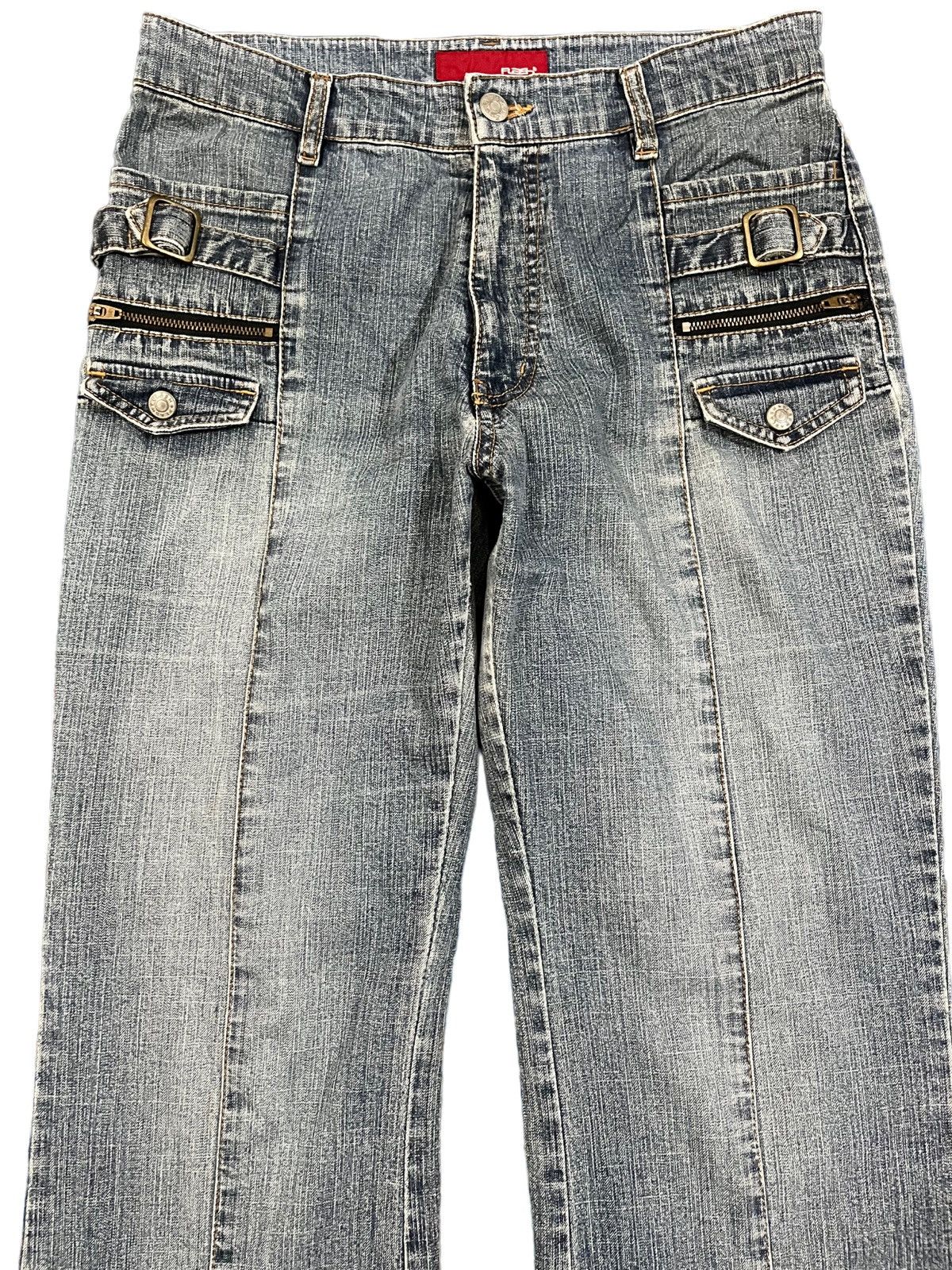Fashion Victim Vintage Flash Cargo Punk Flare Soft Denim Size US 29 - 2 Thumbnail