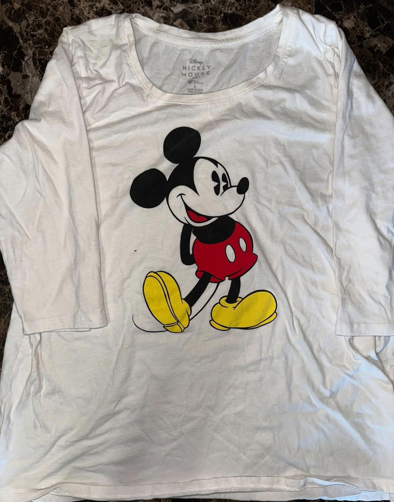 Disney Vintage Style Mickey Tee Large-Long Sleeve Size L / US 10 / IT 46 - 2 Thumbnail