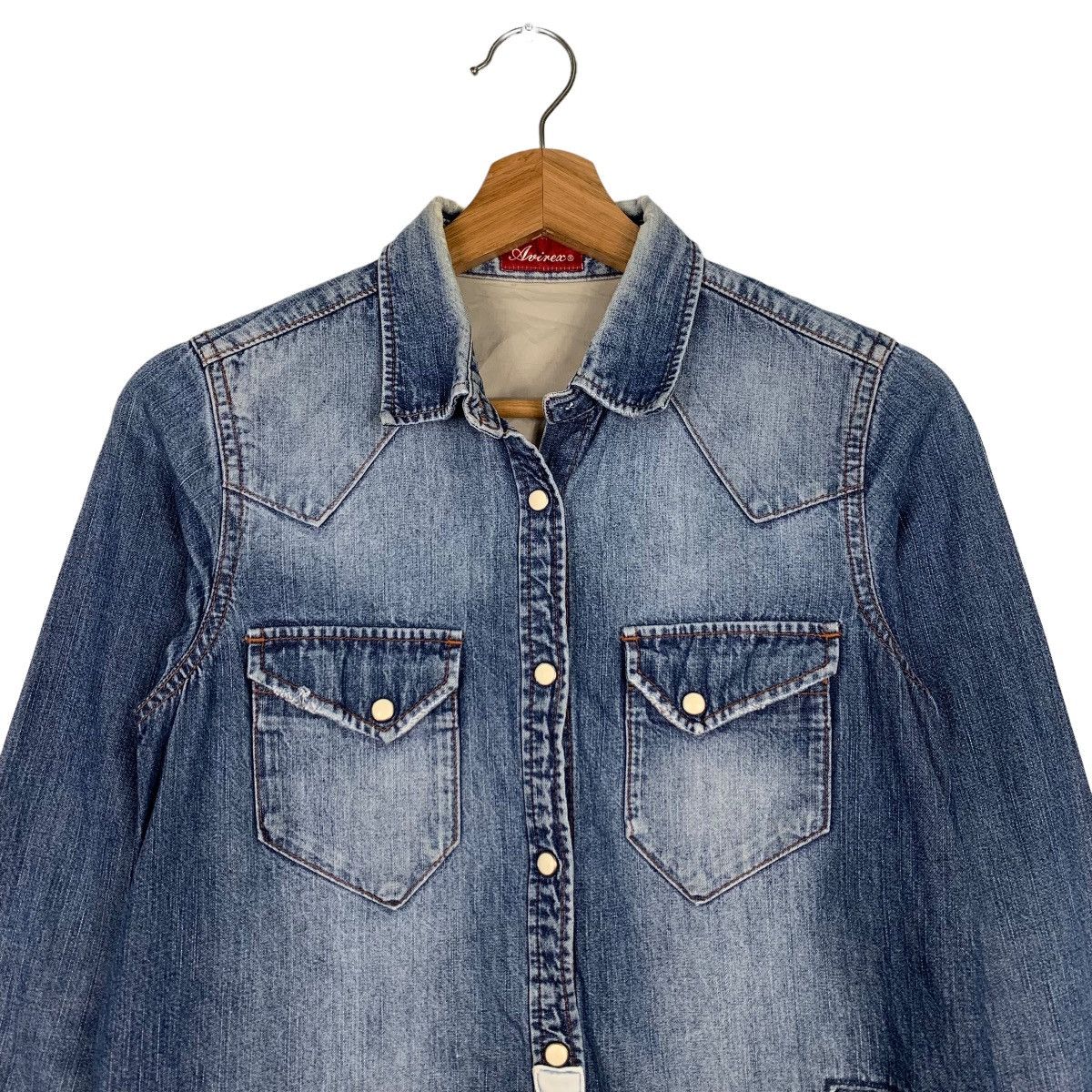 Avirex AVIREX Four Pocket Washed Denim Jacket #0185-C9 Size S / US 4 / IT 40 - 3 Thumbnail