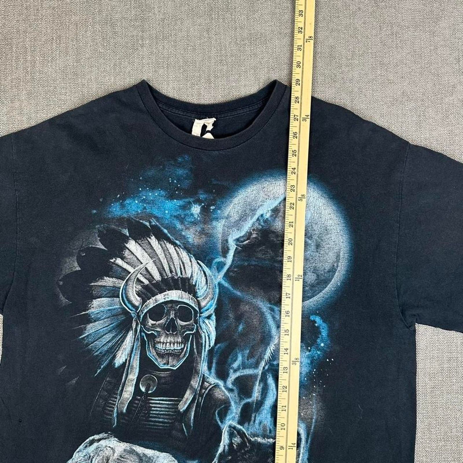Native Y2K Native American skull and wolves t-shirt Size US XL / EU 56 / 4 - 6 Thumbnail