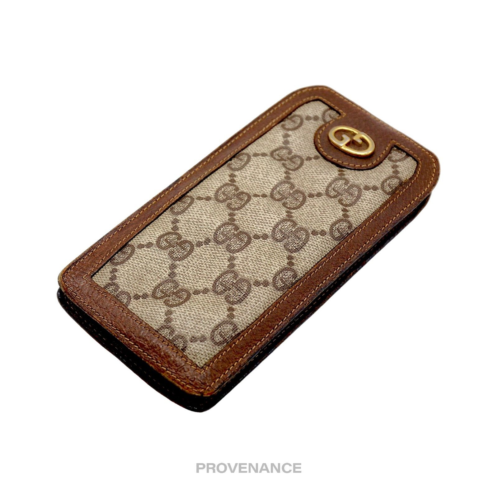 Gucci 🔴 Gucci GG Supreme Canvas Logo Eyewear Case - Brown Size ONE SIZE - 3 Thumbnail