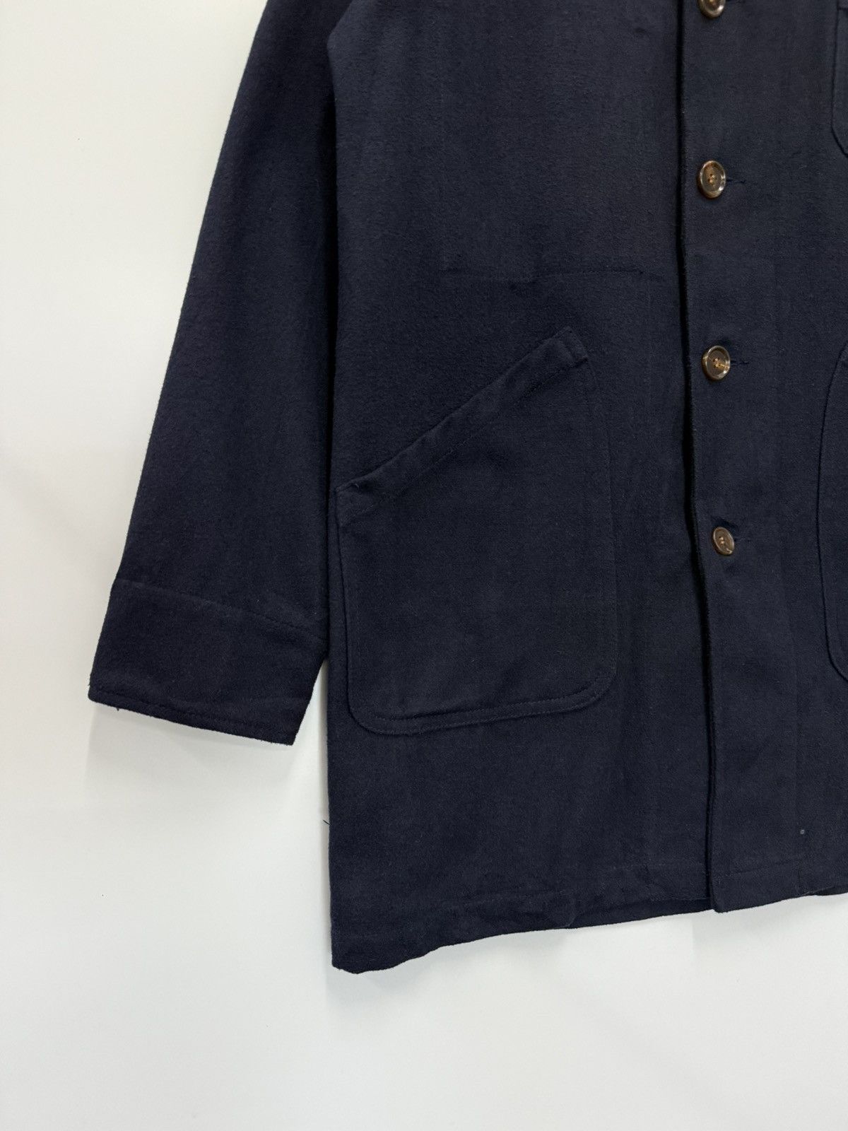 Japanese Brand 🔥 TEMPTATION Japan Navy Blue Wool Long Coat - M Size US S / EU 44-46 / 1 - 3 Thumbnail