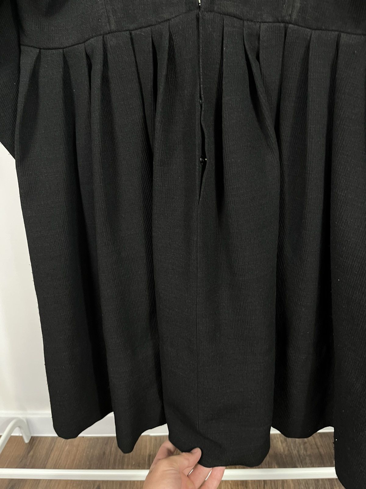 Vintage Rare Antique Black Pleated Dress With Hooks & Lining Size L / US 10 / IT 46 - 12 Thumbnail