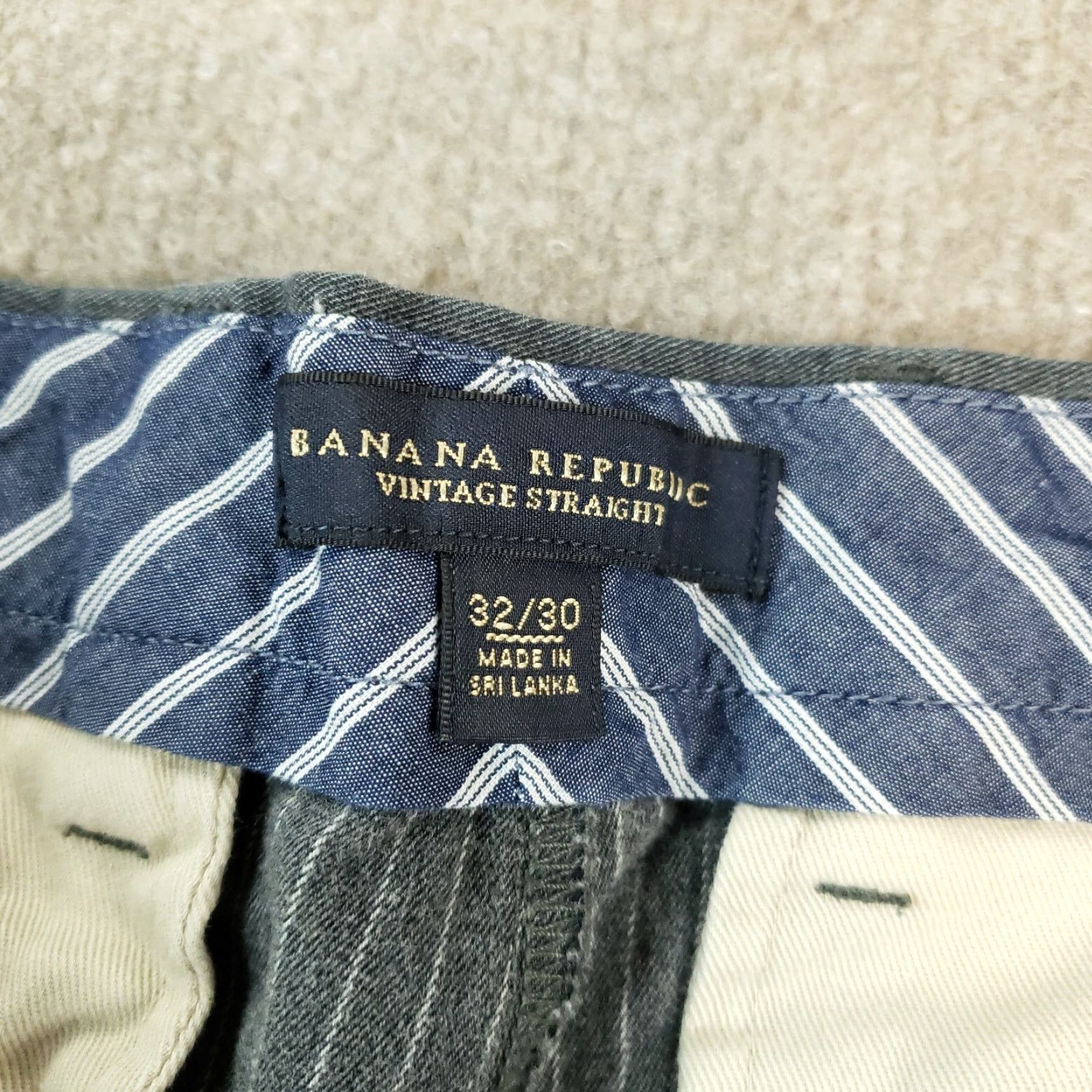 Banana Republic Banana Republic Mens Dress Pants 32x27 Gray Striped Straight Chino Pockets Casual Pants Size US 32 / EU 48 - 7 Thumbnail