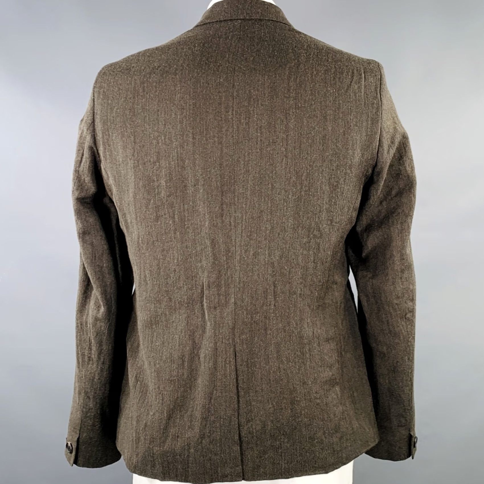 Allsaints ALLSAINTS Jacket Brown Herringbone Wool Linen Size 42 Mens Notch Lapel Jacket Size US XS / EU 42 / 0 - 3 Thumbnail