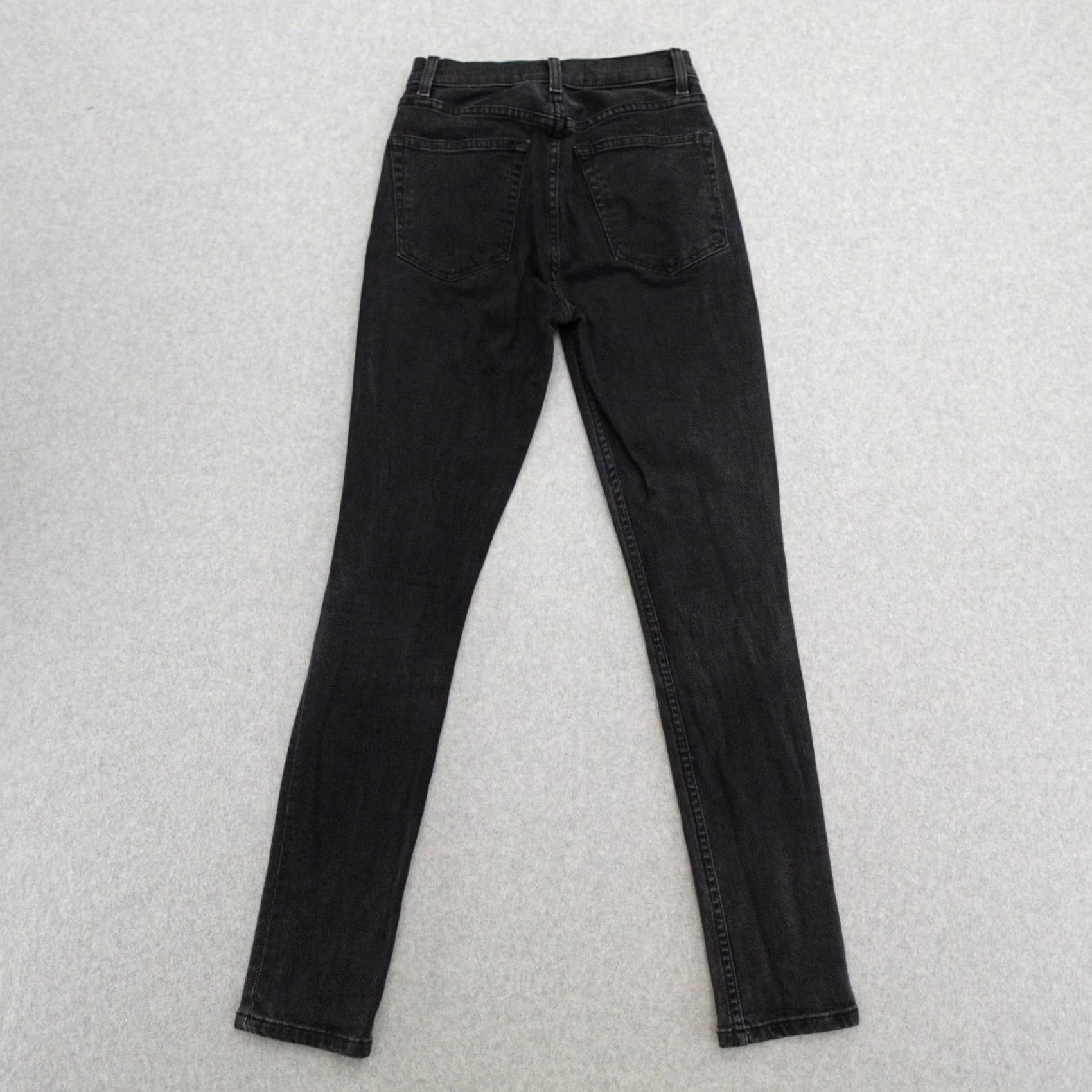 Reformation VINTAGE Reformation Jeans Womens 24 Black Button Fly Serena High Skinny Denim 24x29 Size 42" / US 20 - 2 Thumbnail