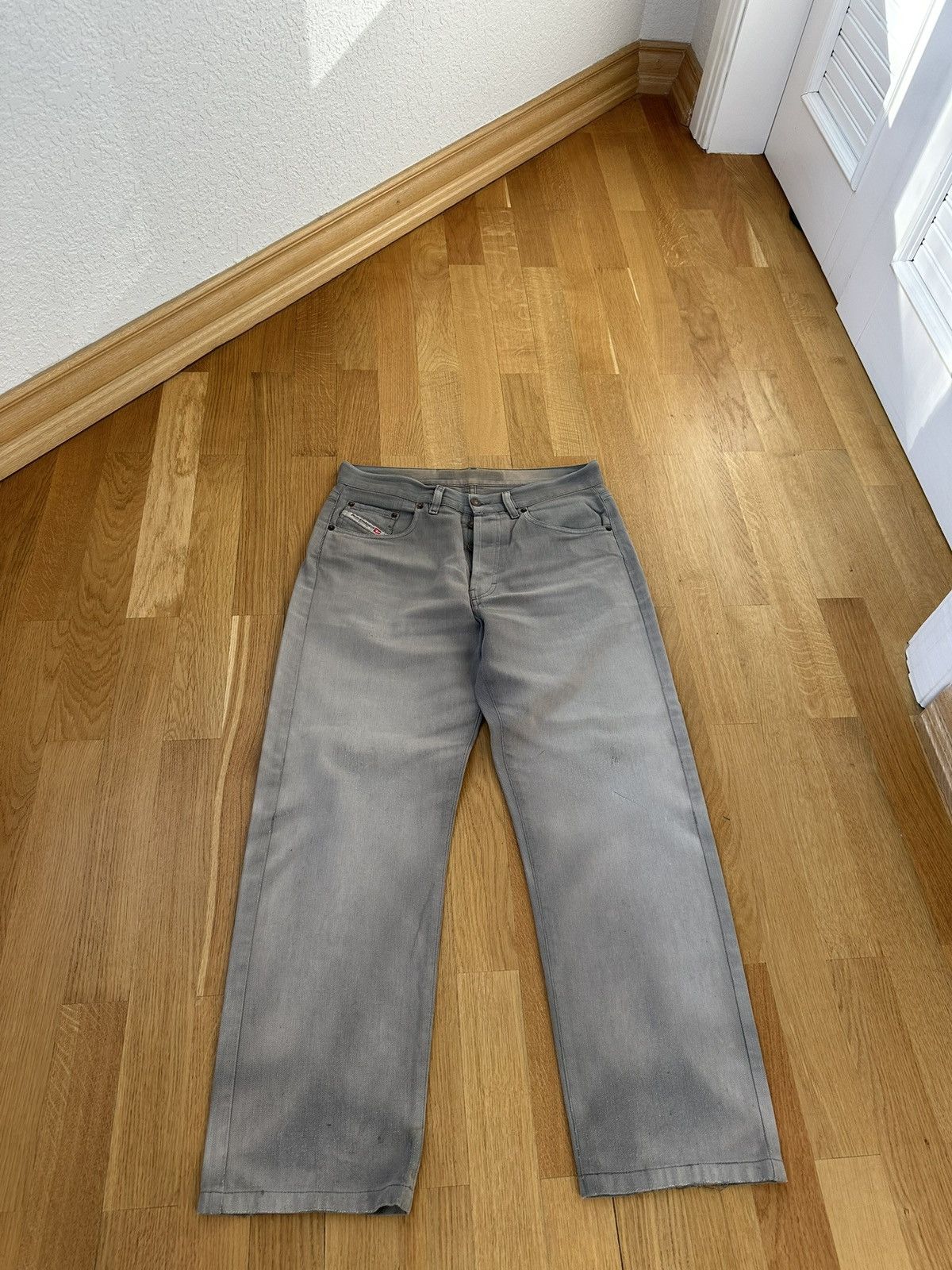 Diesel Distressed Dry Washed Faded Denim Jeans Made in Italy
