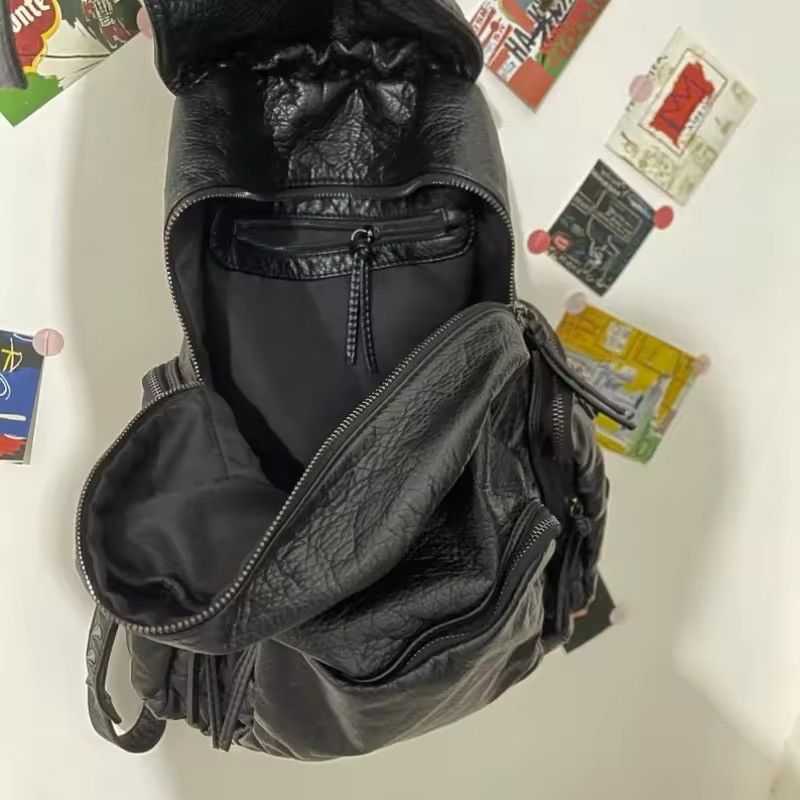 Other Gothic Punk Black Skull Skeleton Backpack PU Leather Size ONE SIZE - 3 Thumbnail