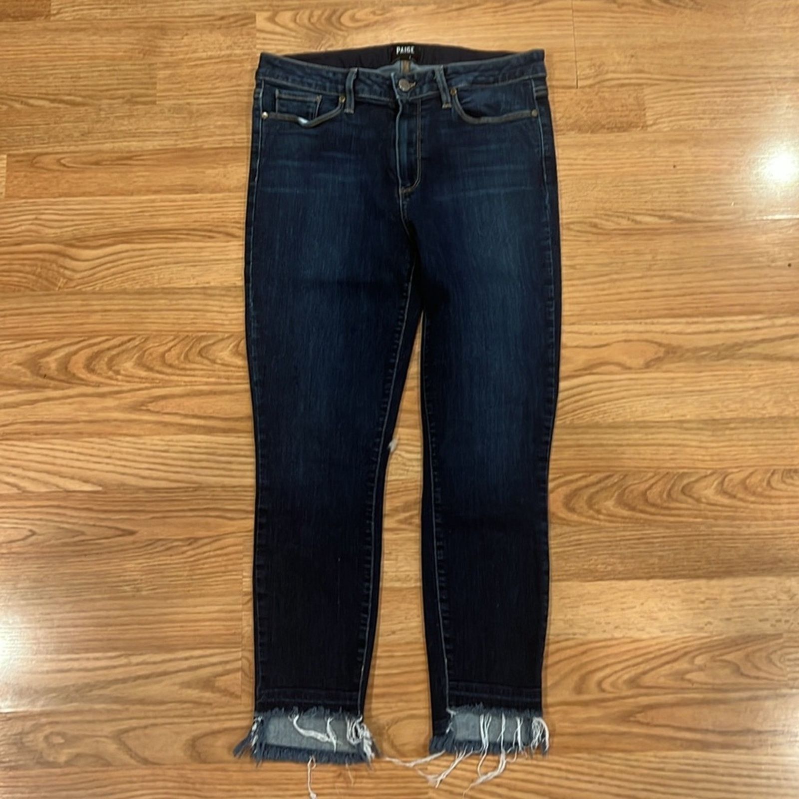 Paige Paige Hoxton Crop Skinny Jeans with Raw Hem Size 31" - 3 Thumbnail