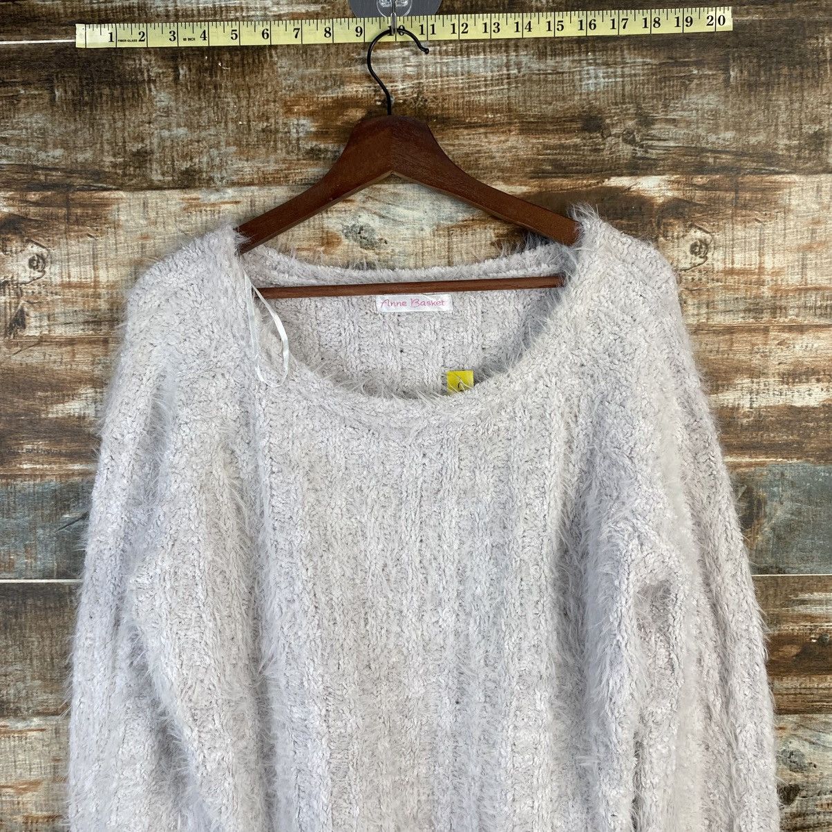 Homespun Knitwear × Japanese Brand DL Anne Basket Gray Mohair Knitwear #C1115 Size L / US 10 / IT 46 - 2 Thumbnail