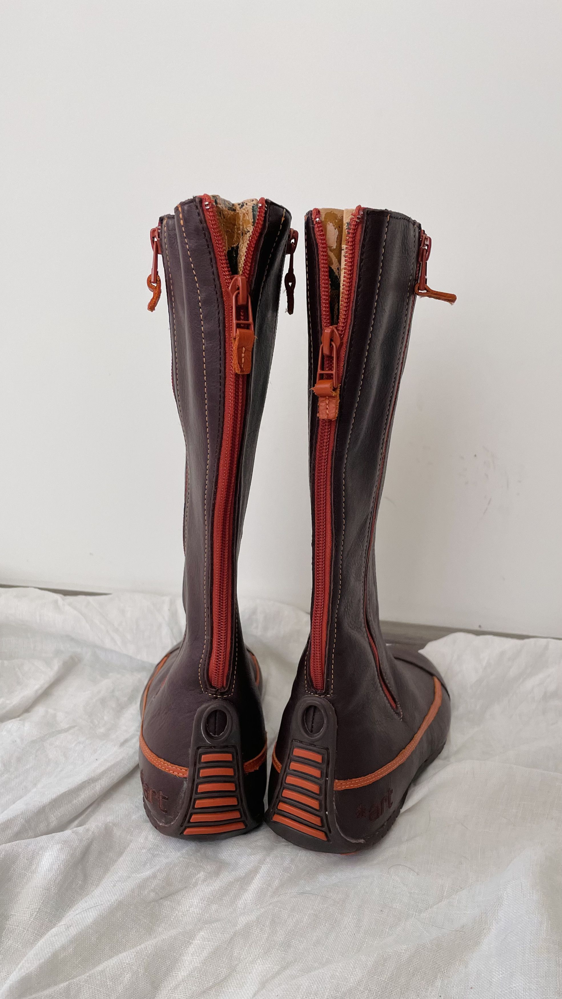 Other Y2K The Art Company Brown Leather Zip Boots – EU38 / US7 Size US 7 / IT 37 - 5 Thumbnail