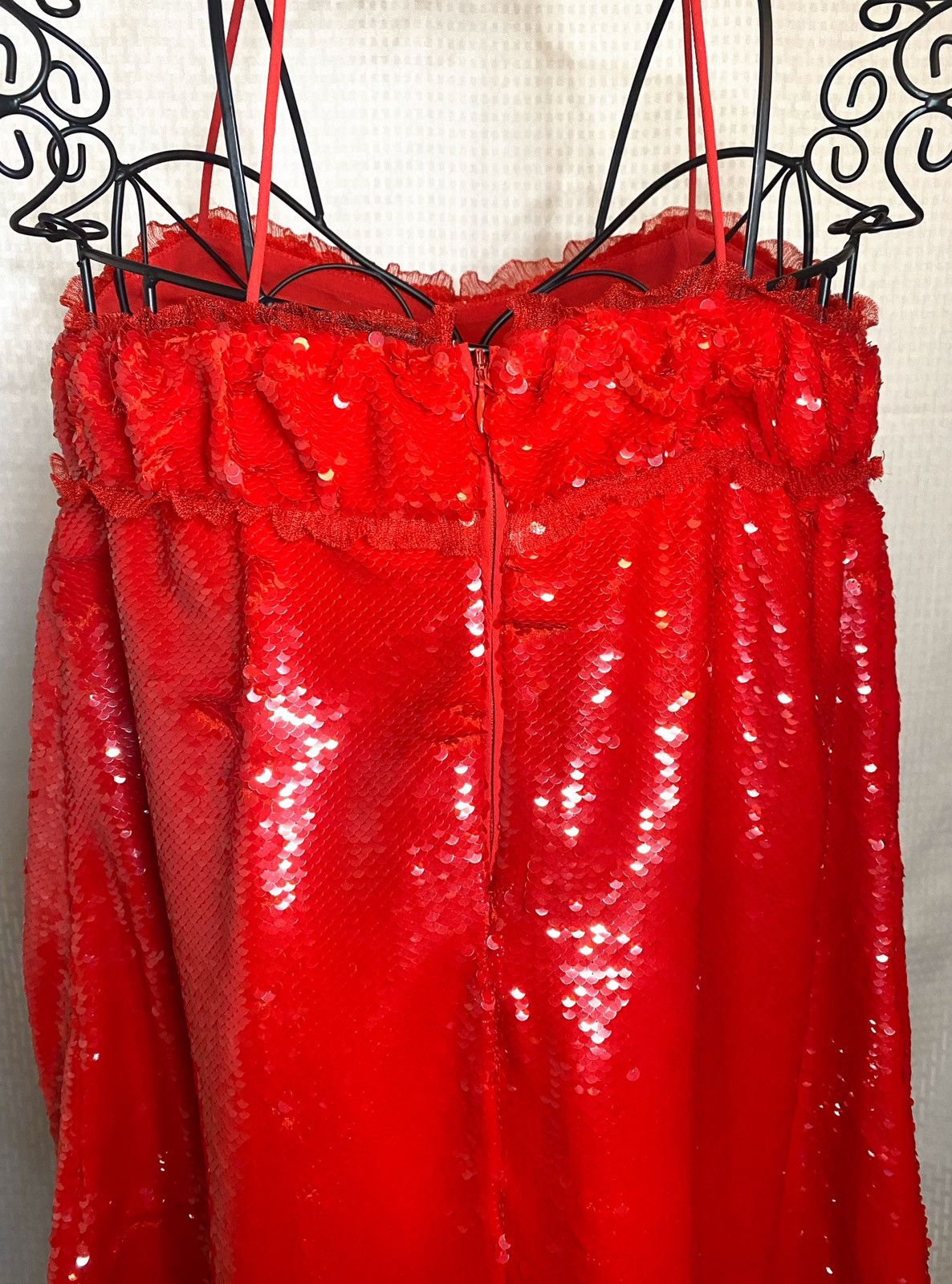 Ganni GANNI Sequined Sleeveless Minidress in Red Size XS / US 0-2 / IT 36-38 - 10 Thumbnail