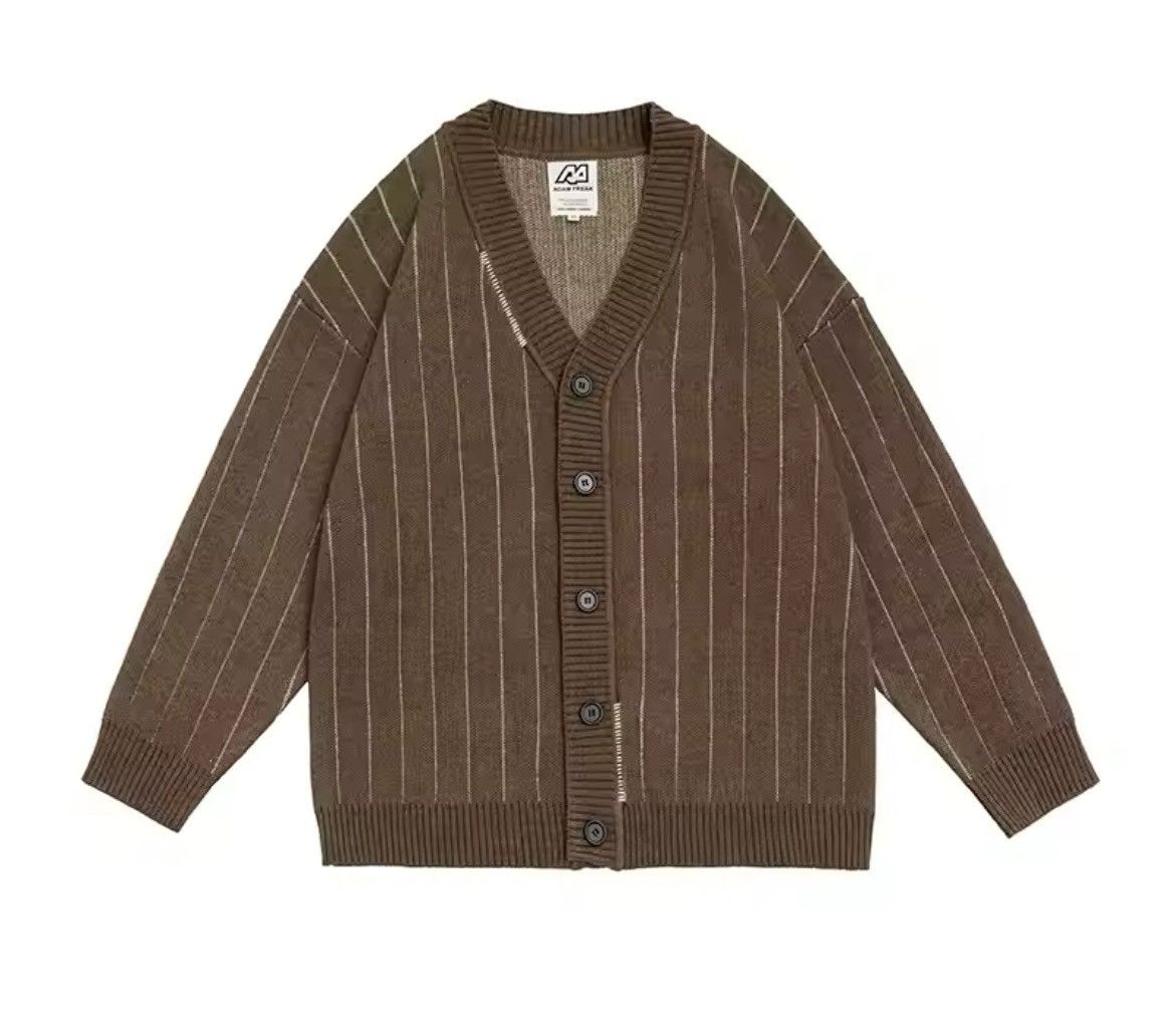 Japanese Brand Unisex Vintage Striped Knitwear Cardigan Size US XL / EU 56 / 4 - 6 Thumbnail
