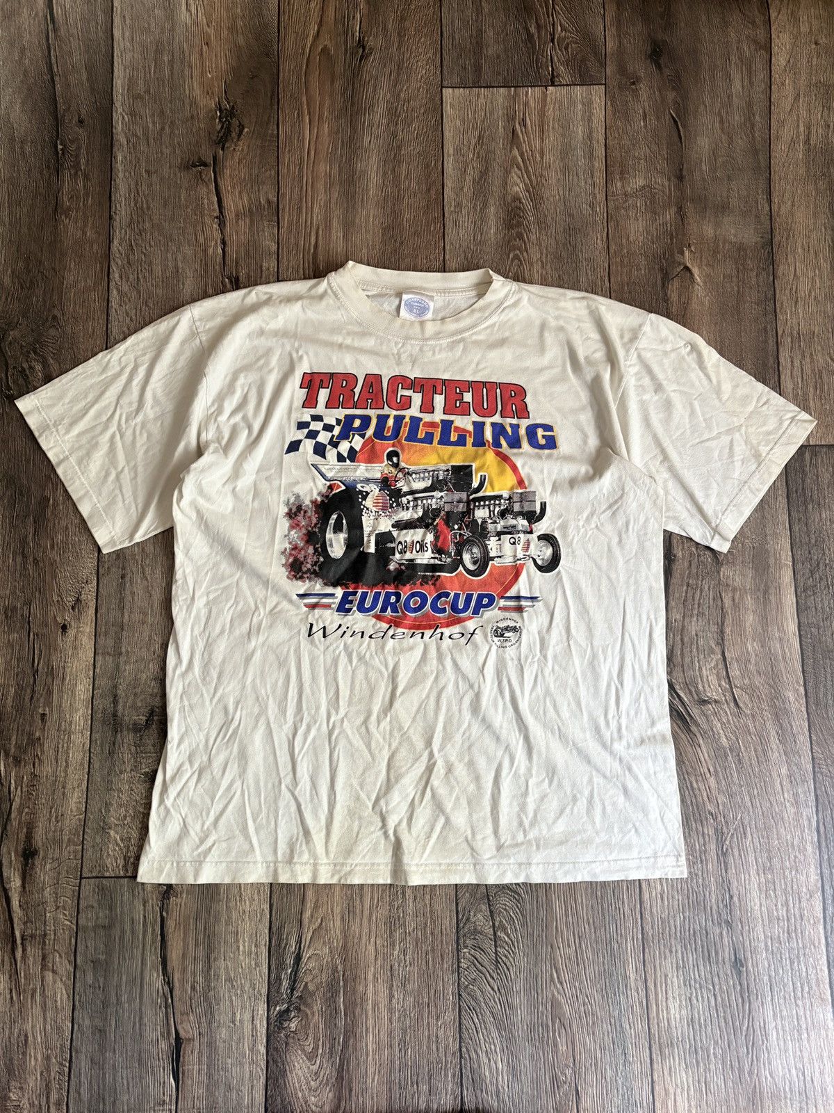 NASCAR Vintage Tracteur Pulling Eurocup Windenhof Racing Tee 1990s Size US XL / EU 56 / 4 - 1 Thumbnail