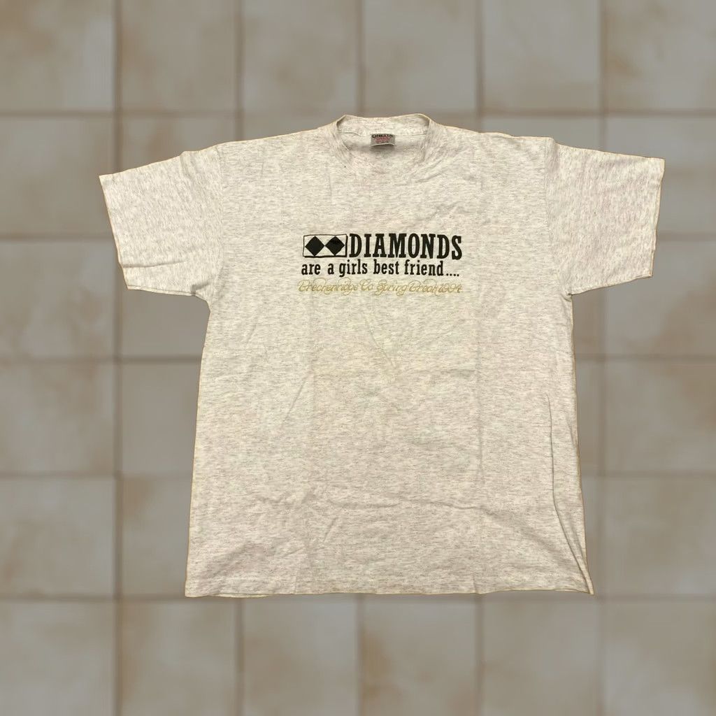 Vintage VTG Diamonds Best Friend Skiing Mens Shirt XL White Breckenridge 1994 SB Friends Decade Vintage Ski Shirt Mens XL White Girls Womens? Size XL / US 12-14 / IT 48-50 - 1 Thumbnail