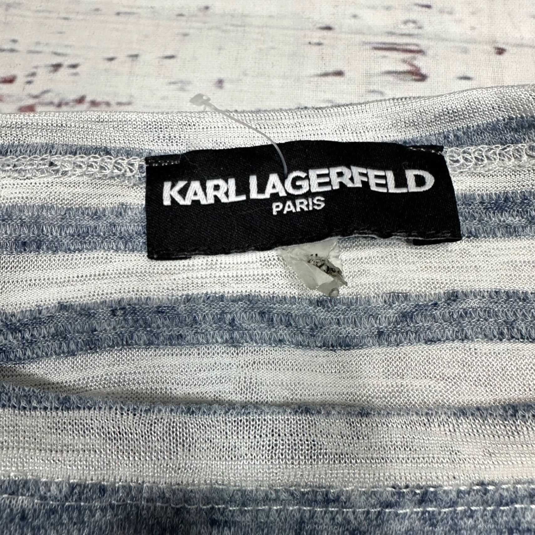 Karl Lagerfeld Karl Lagerfeld Womens T-Shirt 3/4 Sleeve Blue Stripe XL Size XL / US 12-14 / IT 48-50 - 7 Thumbnail