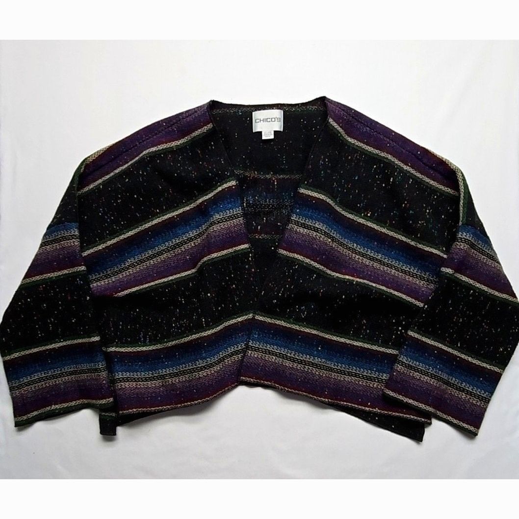 Chicos Vintage Poncho Cardigan Chico's Oversized Women Sweater Size L / US 10 / IT 46 - 1 Thumbnail