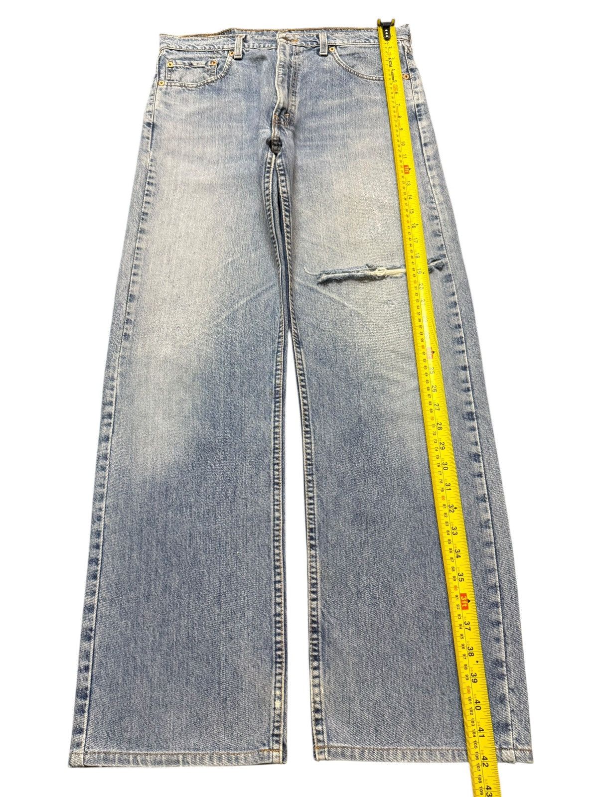 Levi's Vtg 80s Levis 519 Blue Faded Wash Distressed Straight Loose Size US 33 - 10 Thumbnail