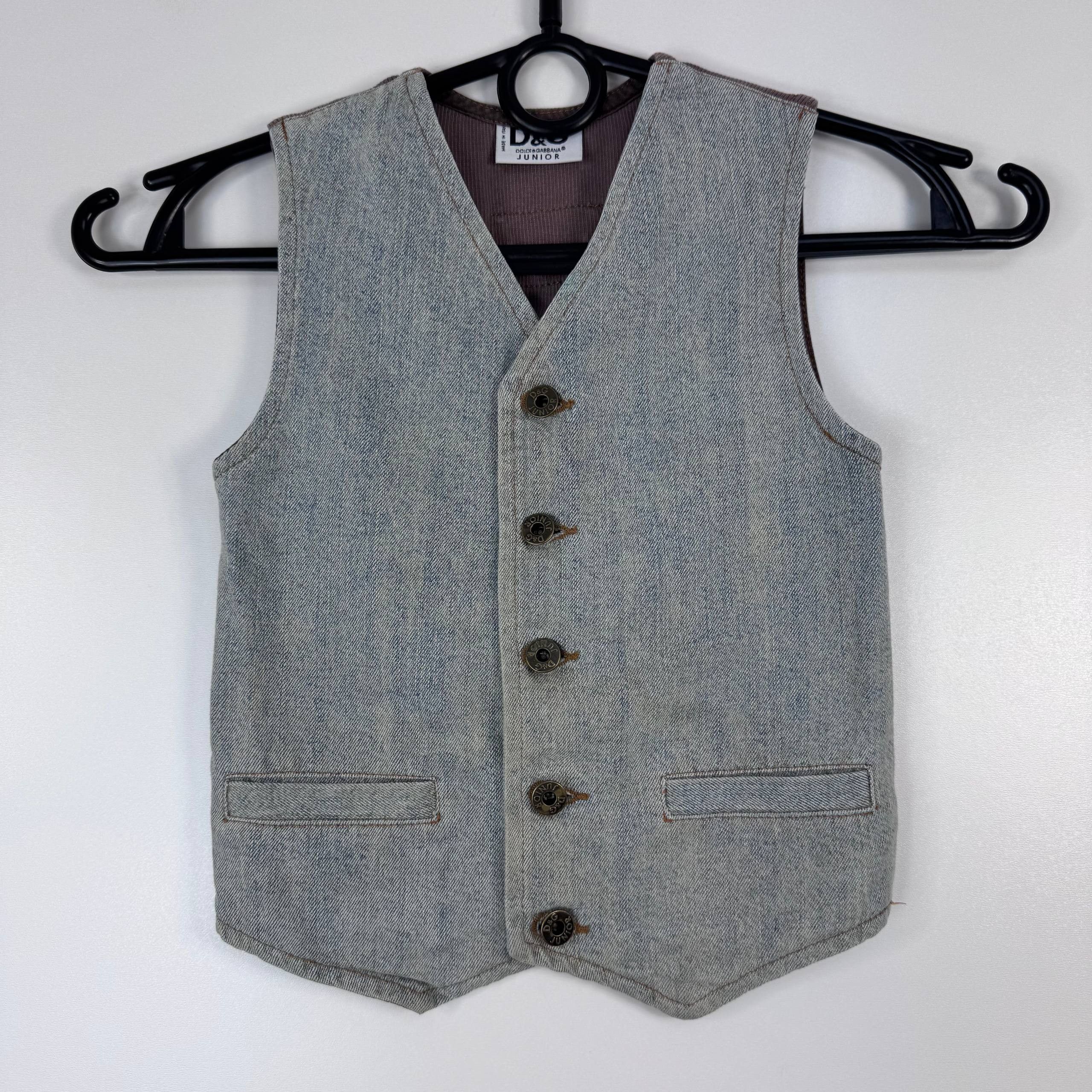 Dolce & Gabbana Dolce Gabbana D&G Junior Denim Vest Made In Italy Vintage Size XXS / US 00 / IT 34 - 1 Thumbnail