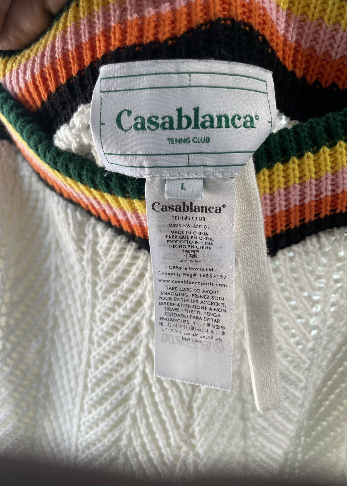 Casablanca Casablanca White Striped Crochet Tennis Club Shorts Size US 34 / EU 50 - 4 Thumbnail
