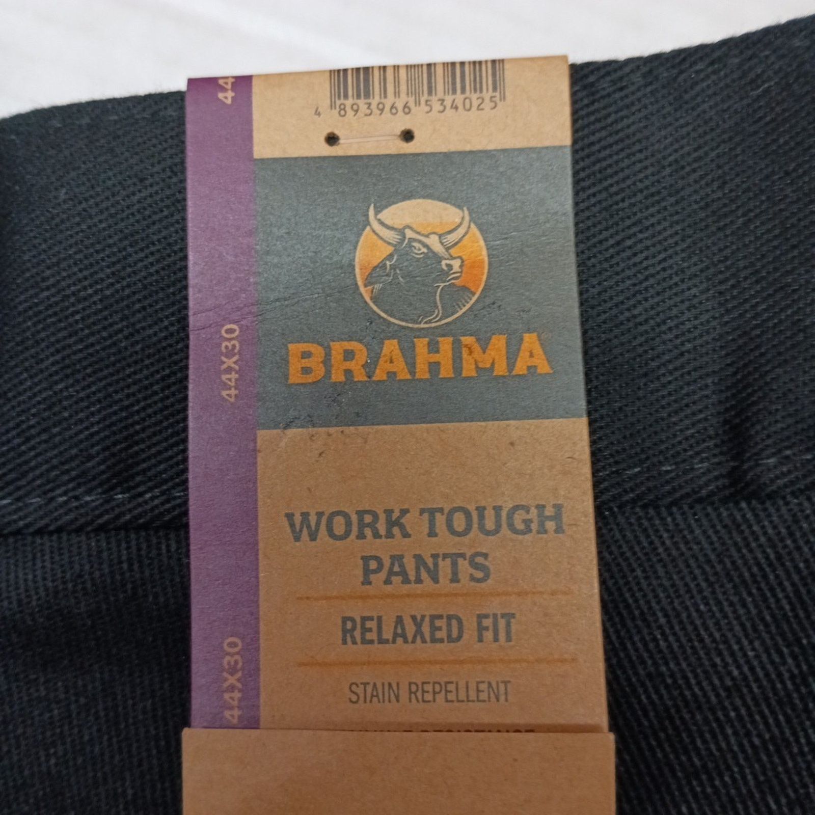 Other Brahma Men's Work Tough Pants Size 44x30 Black Relaxed Fit Size US 44 / EU 60 - 2 Thumbnail