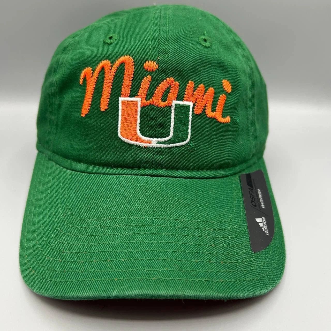 Adidas Miami Hurricanes Hat Women Embroidered NCAA StrapBack Cotton Size ONE SIZE - 1 Thumbnail