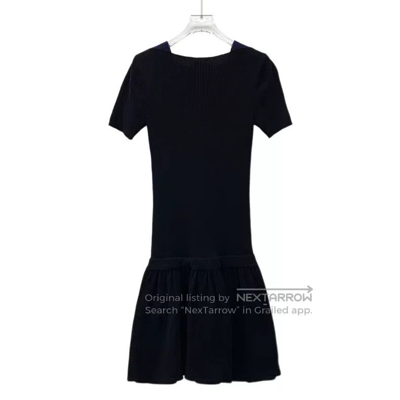 Chanel Chanel Black logo silver logo wool short-sleeved knitted d Size XS / US 0-2 / IT 36-38 - 2 Thumbnail